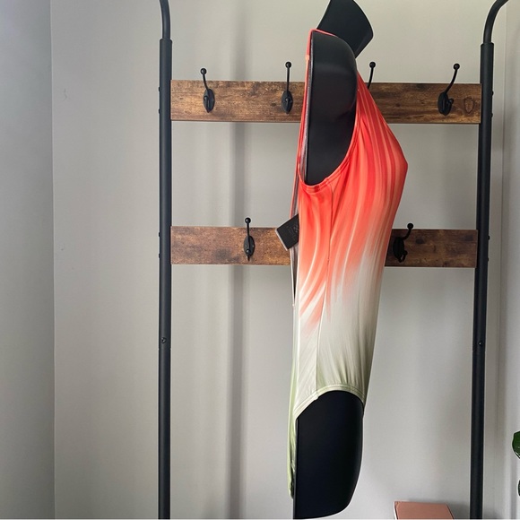 Vince Camuto women’s Dip-Dye Scoop Neck One-Piece Safari Green ombré size 12 NEW - Picture 5 of 6